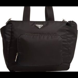 Prada black nylon diaper bag